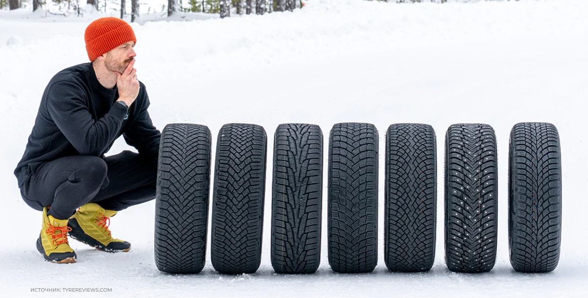 Зимние фрикционные шины: Continental VikingContact 8, Goodyear UltraGrip Ice 3, Nokian Hakkapeliitta R5 - тест 2025 года от Tyre Reviews
